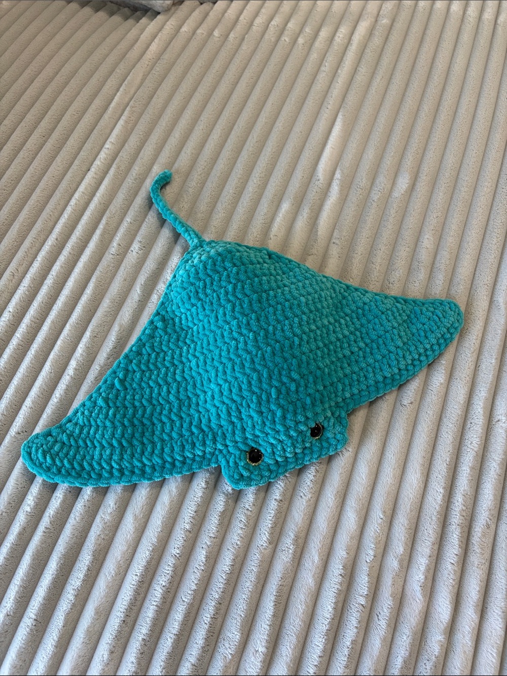 ❤️ Handmade Crochet Teal Stingray Plushie Toy